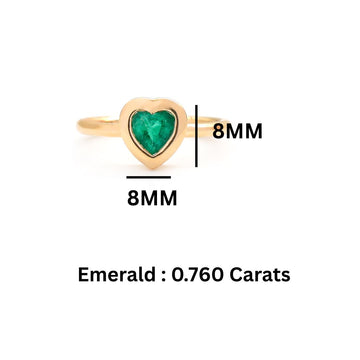 Heart Emerald Ring Gold – Bezel Set Natural Emerald Promise Ring | Jewels Park