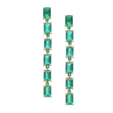 Emerald Emerald Cut Link Earrings