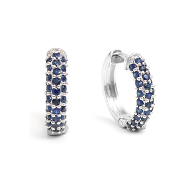 Blue Sapphire Mini Pave Huggies