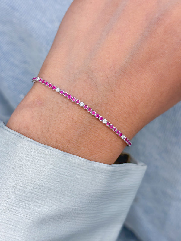 Pink Sapphire Diamond Bracelet
