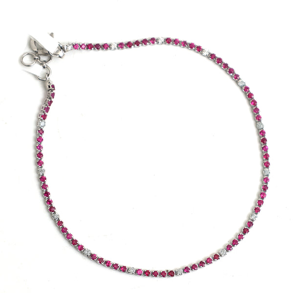 Pink Sapphire Diamond Bracelet