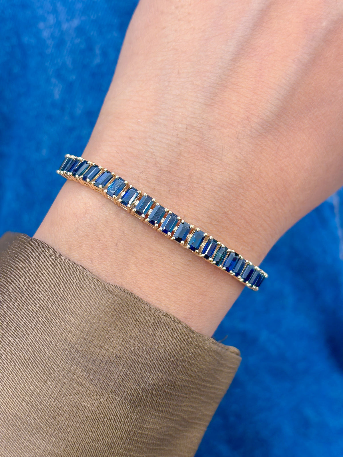 Blue Sapphire Oval Bracelet