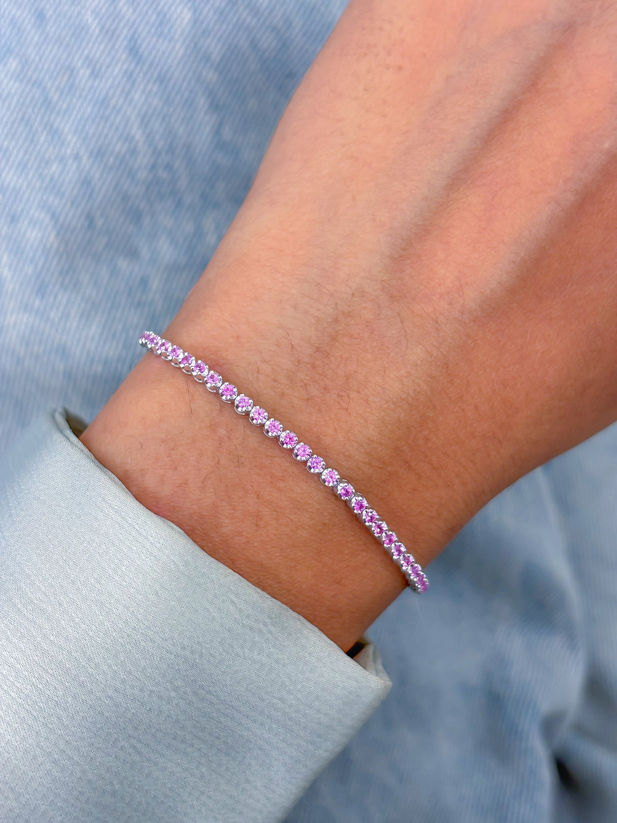 Pink Sapphire Diamond Bracelet