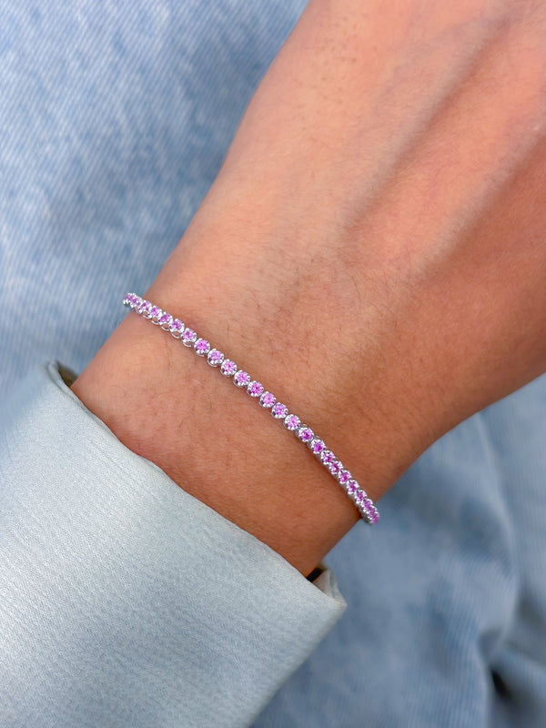 Pink Sapphire Diamond Bracelet