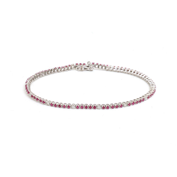 Pink Sapphire Diamond Bracelet