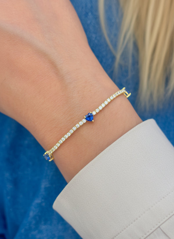 Blue Sapphire Diamond Bracelet