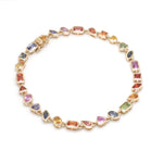 Rainbow Sapphire Mix Shape Bezel Set Bracelet