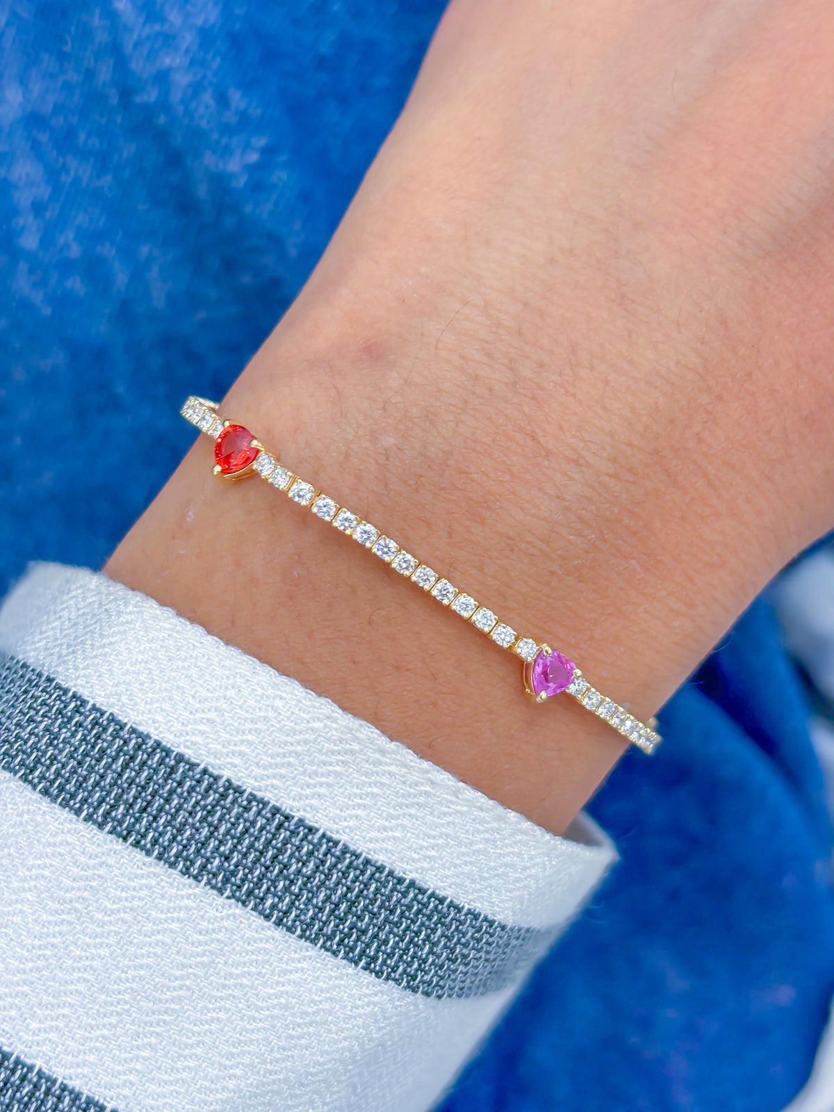 Rainbow Sapphire Diamond Bracelet