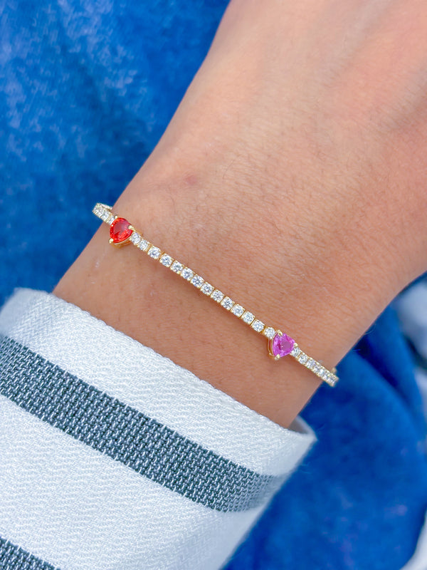 Rainbow Sapphire Diamond Bracelet