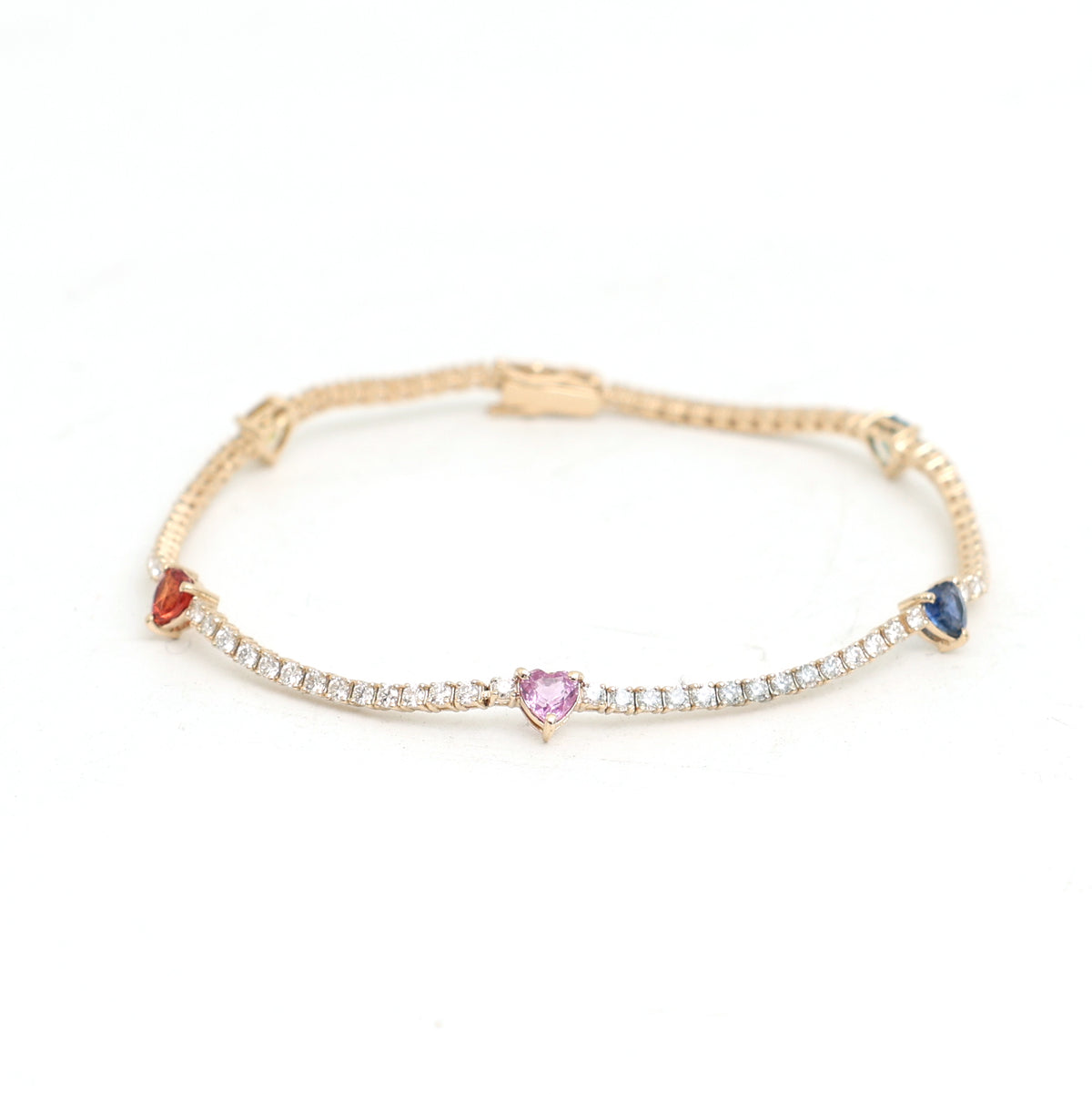 Rainbow Sapphire Diamond Bracelet