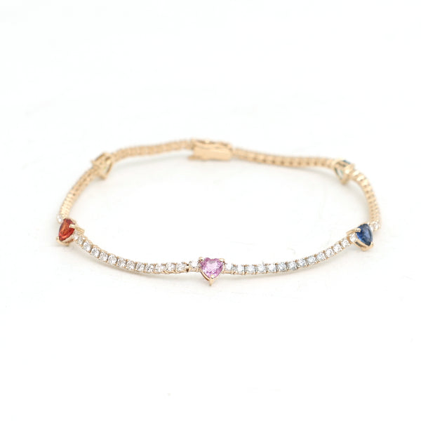 Rainbow Sapphire Diamond Bracelet