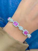 Pink Sapphire Diamond Bracelet
