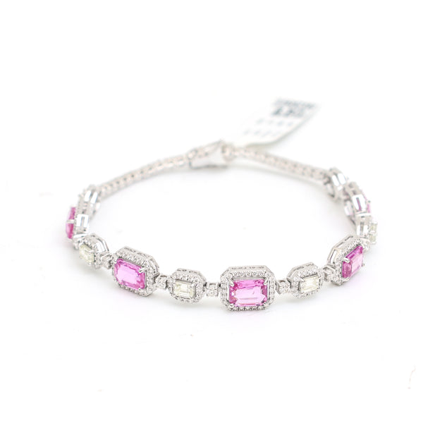 Pink Sapphire Diamond Bracelet