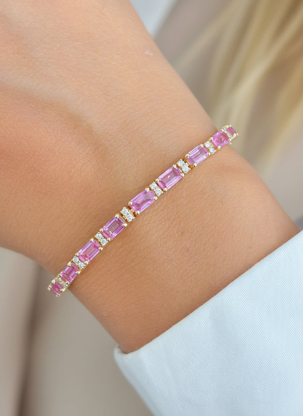 Pink Sapphire Diamond Bracelet