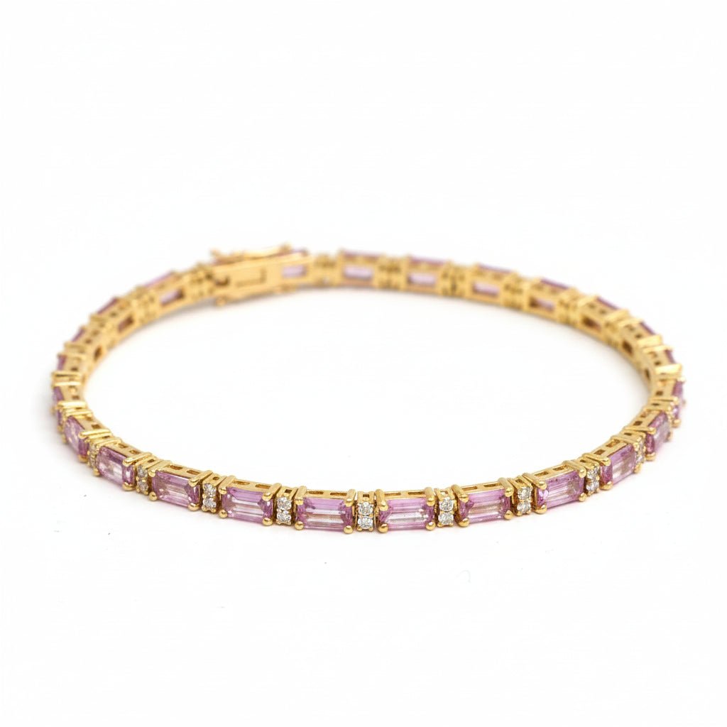 Pink Sapphire Diamond Bracelet