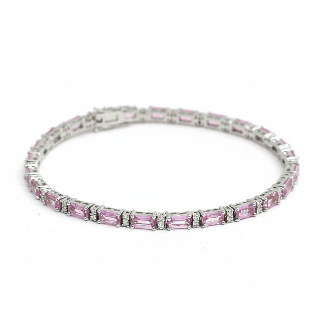Pink Sapphire Diamond Bracelet