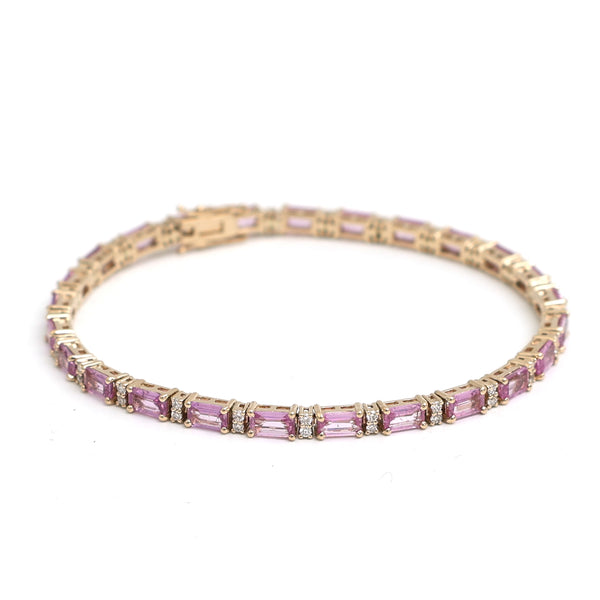 Pink Sapphire Diamond Bracelet