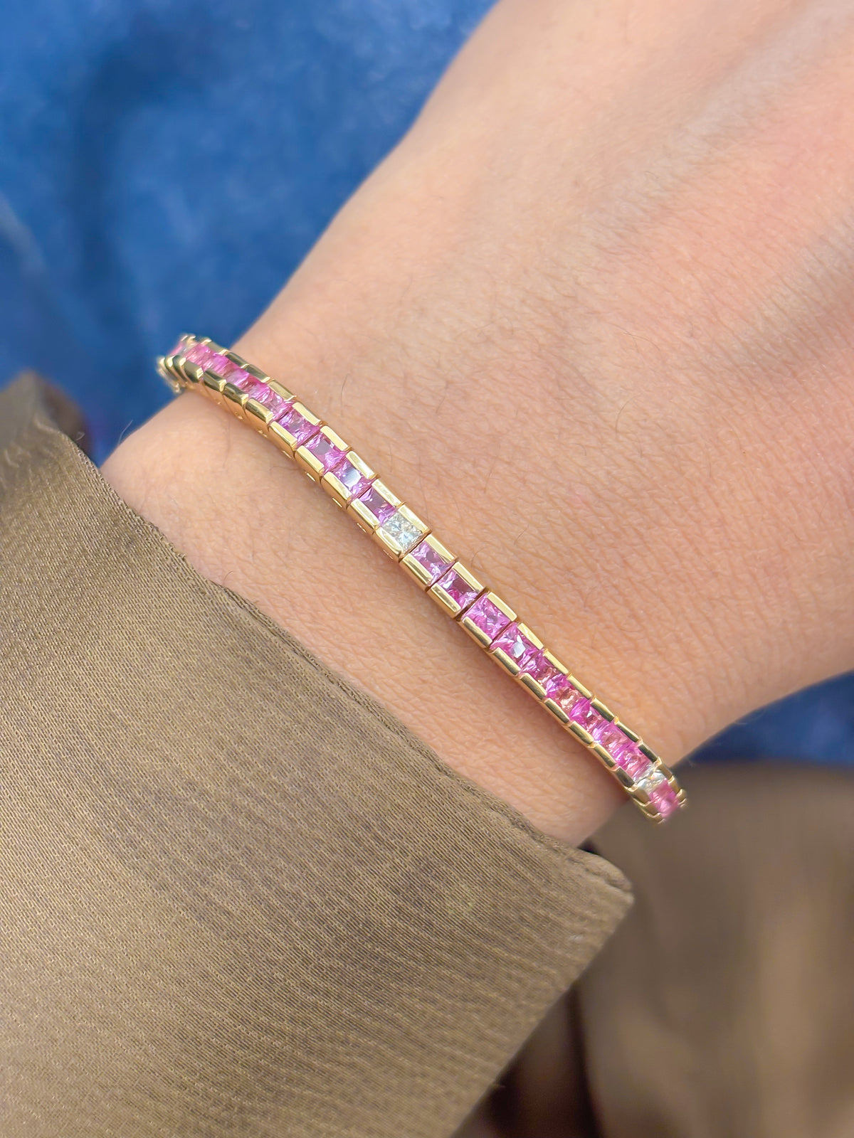 Pink Sapphire Diamond Bracelet