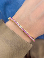 Pink Sapphire Diamond Bracelet