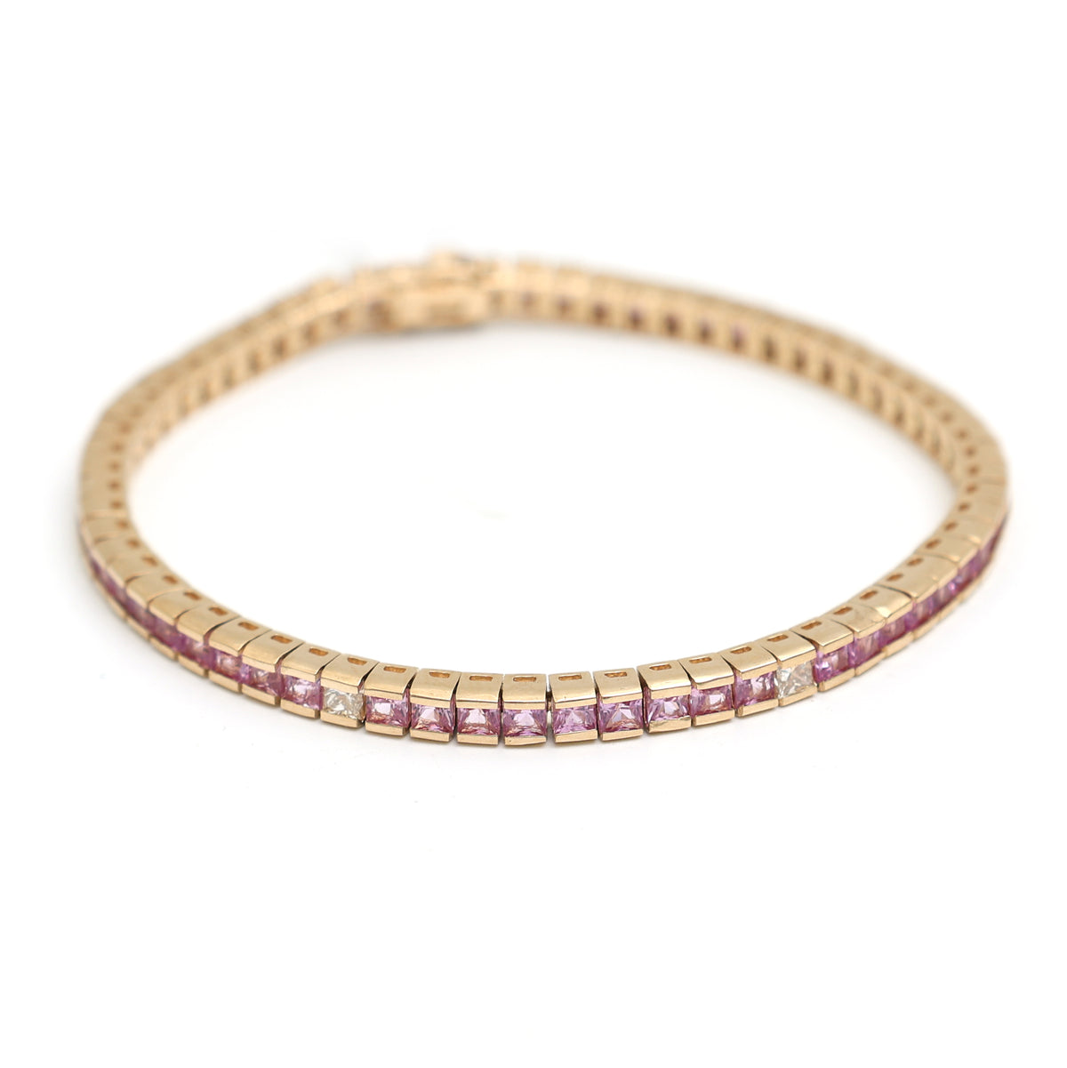 Pink Sapphire Diamond Bracelet