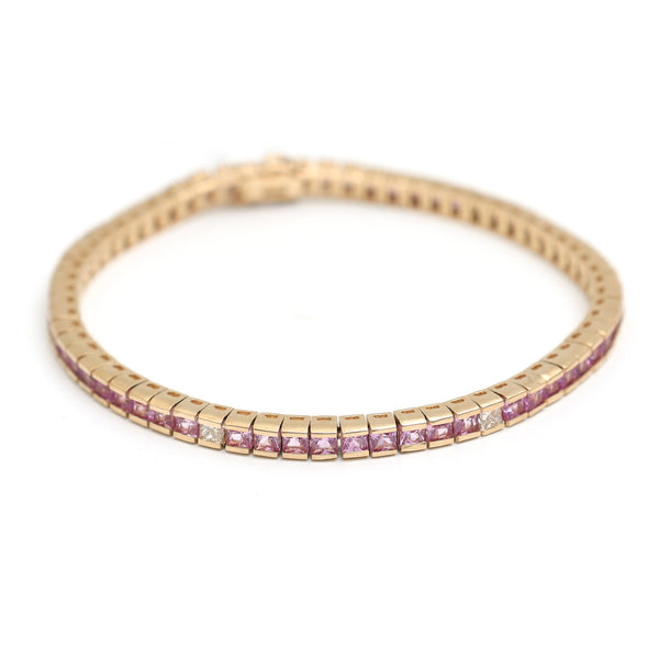 Pink Sapphire Diamond Bracelet