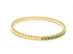Emerald Round Bangle Bracelet