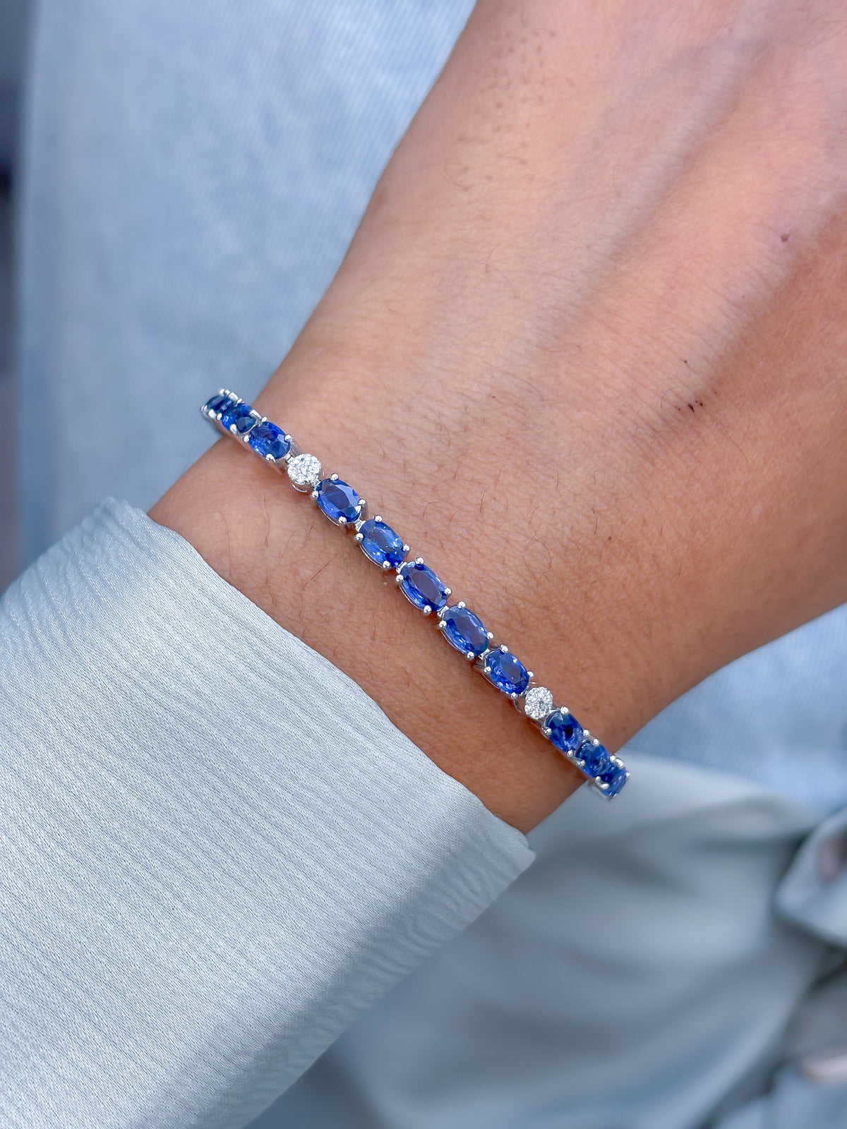 Blue Sapphire Diamond Bracelet