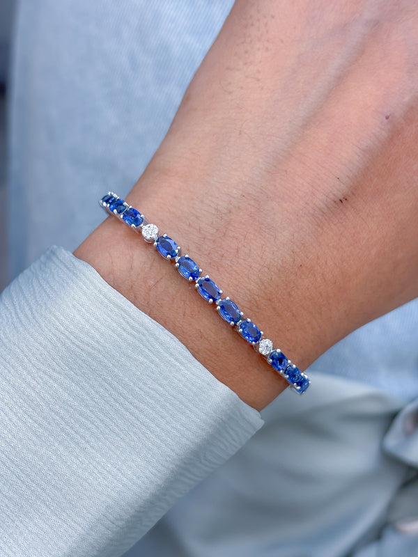 Blue Sapphire Diamond Bracelet