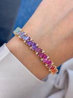 Rainbow Gemstone Diamond Bracelet