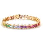 Rainbow Gemstone Diamond Bracelet
