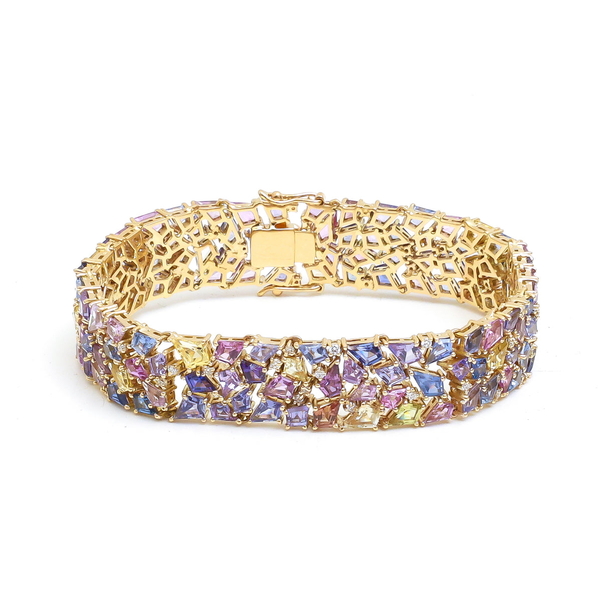 Rainbow Sapphire Diamond Bracelet