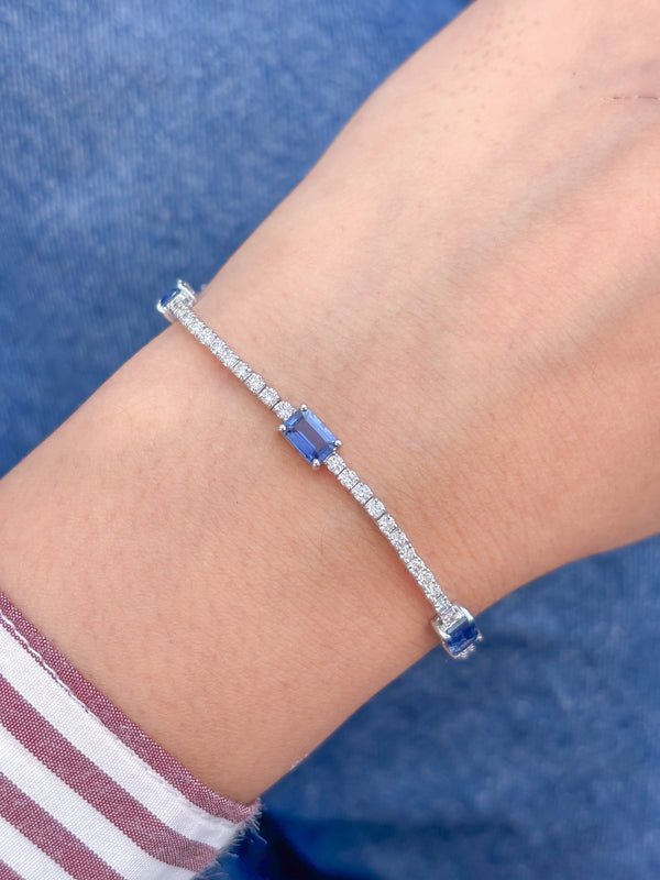 Blue Sapphire Diamond Bracelet