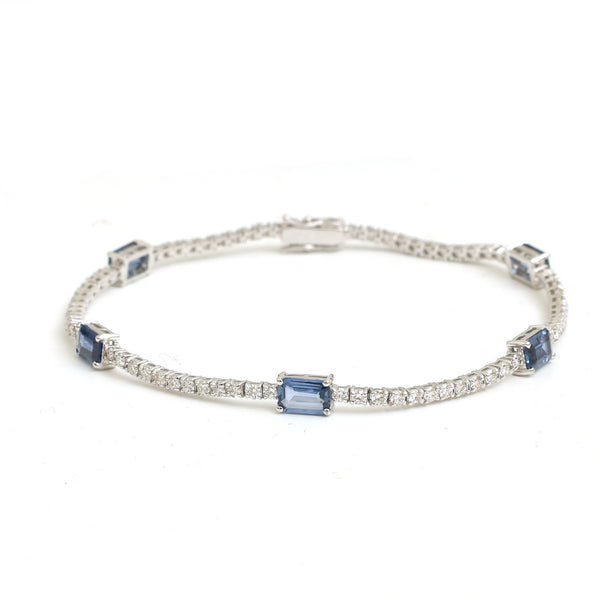 Blue Sapphire Diamond Bracelet
