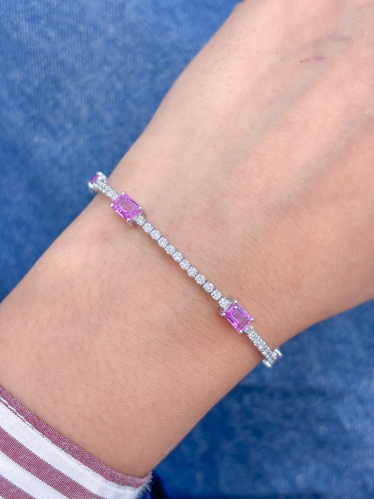 Pink Sapphire Diamond Bracelet