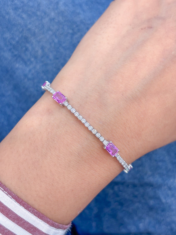 Pink Sapphire Diamond Bracelet