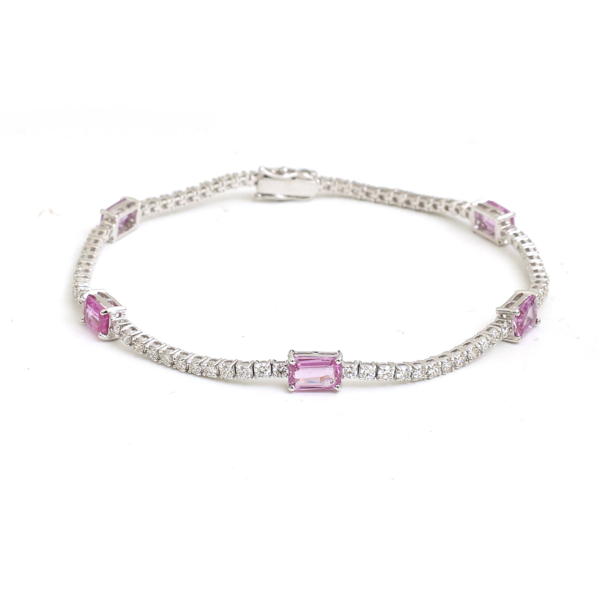 Pink Sapphire Diamond Bracelet