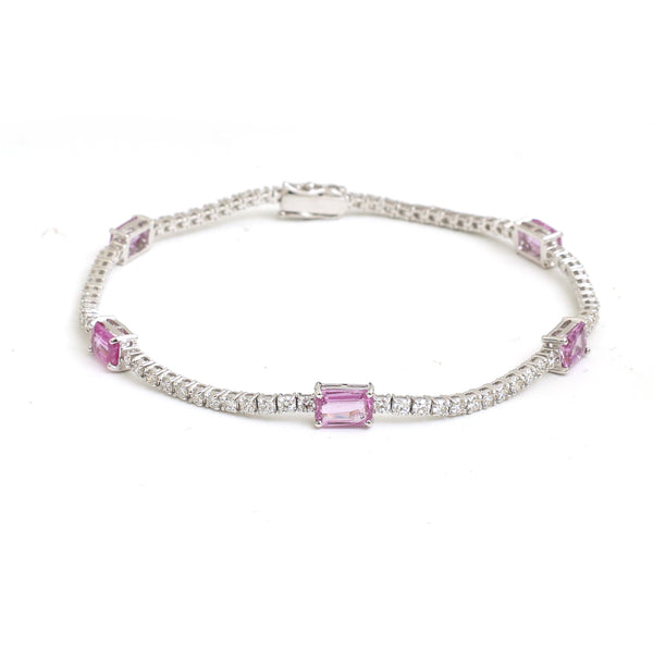 Pink Sapphire Diamond Bracelet