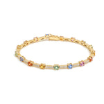 Rainbow Sapphire Diamond Bracelet