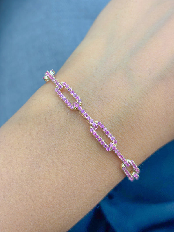 Pink Sapphire Diamond Bracelet