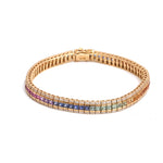 Rainbow Sapphire Diamond Bracelet