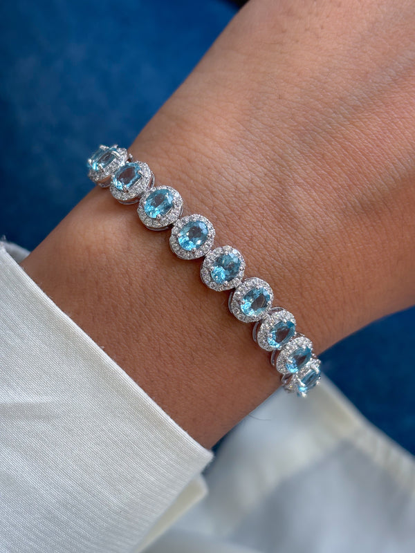 Aquamarine Diamond Bracelet