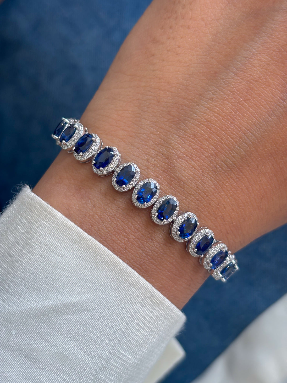 Blue Sapphire Diamond Bracelet