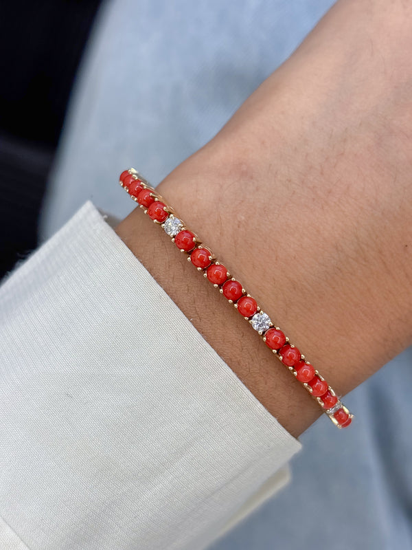 Coral Diamond Bracelet