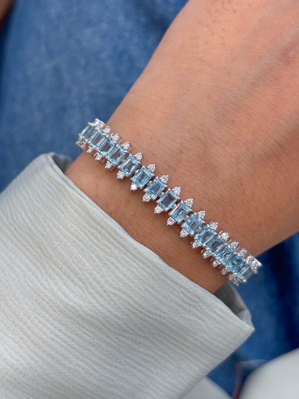Aquamarine Diamond Bracelet