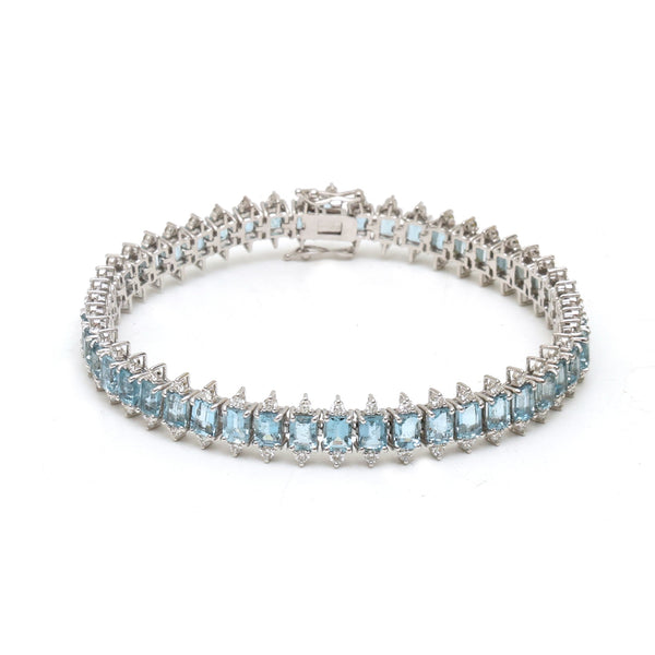 Aquamarine Diamond Bracelet