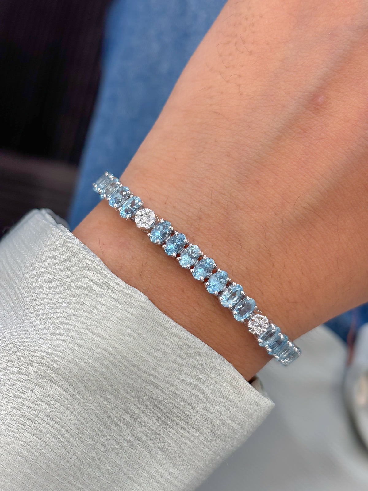 Aquamarine Diamond Bracelet