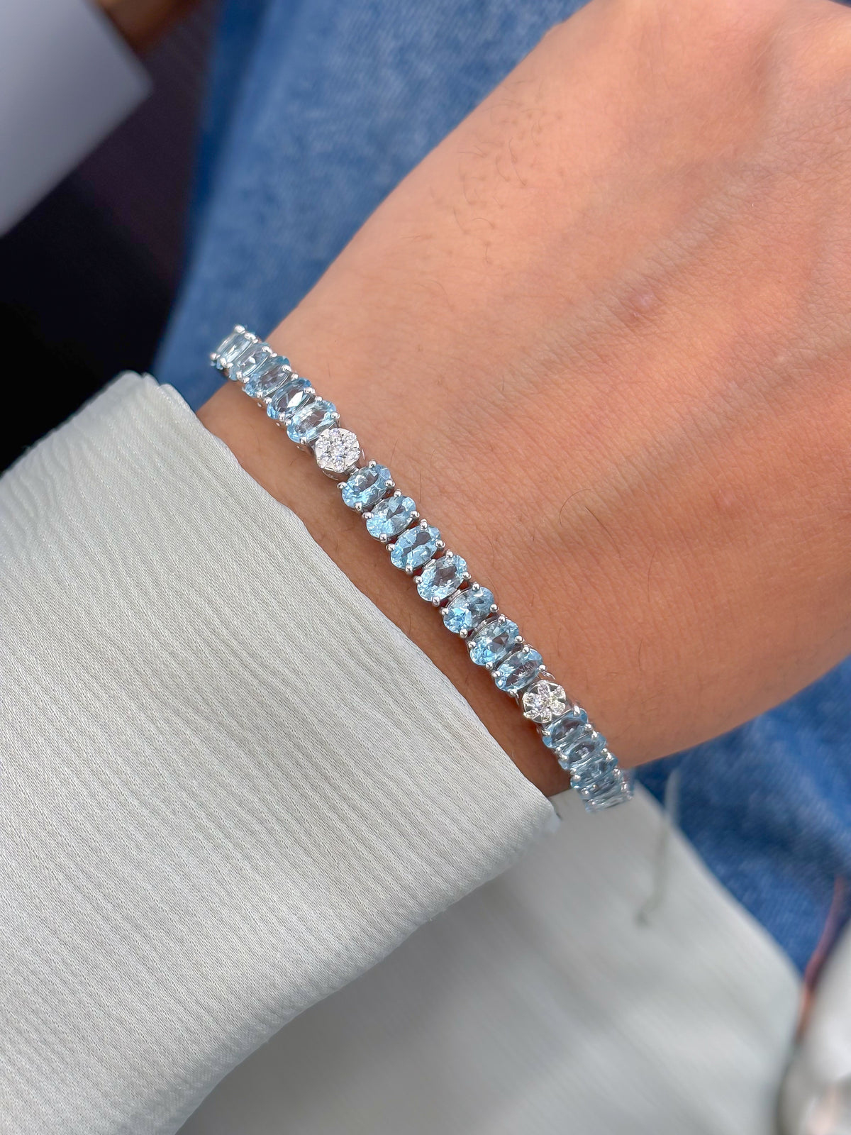Aquamarine Diamond Bracelet