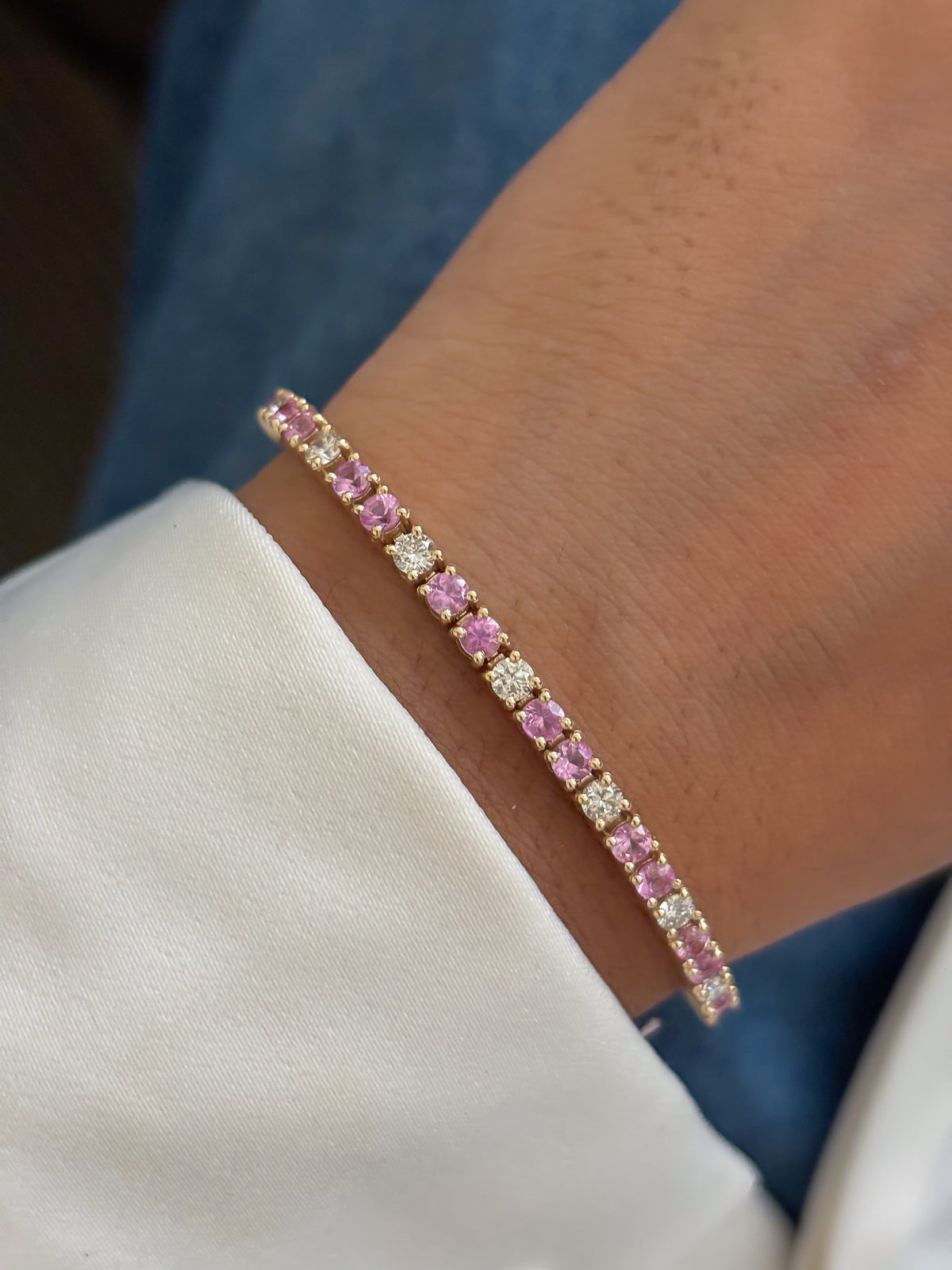 Pink Sapphire Diamond Bracelet