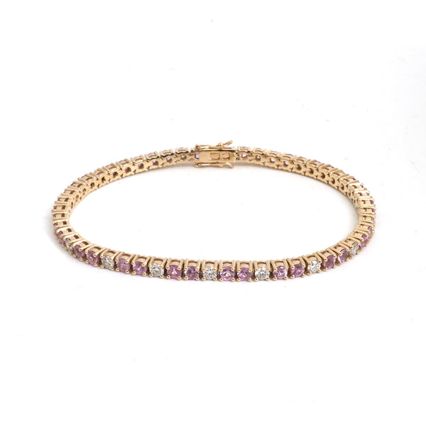Pink Sapphire Diamond Bracelet