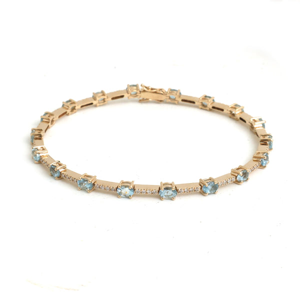Aquamarine Diamond Bracelet